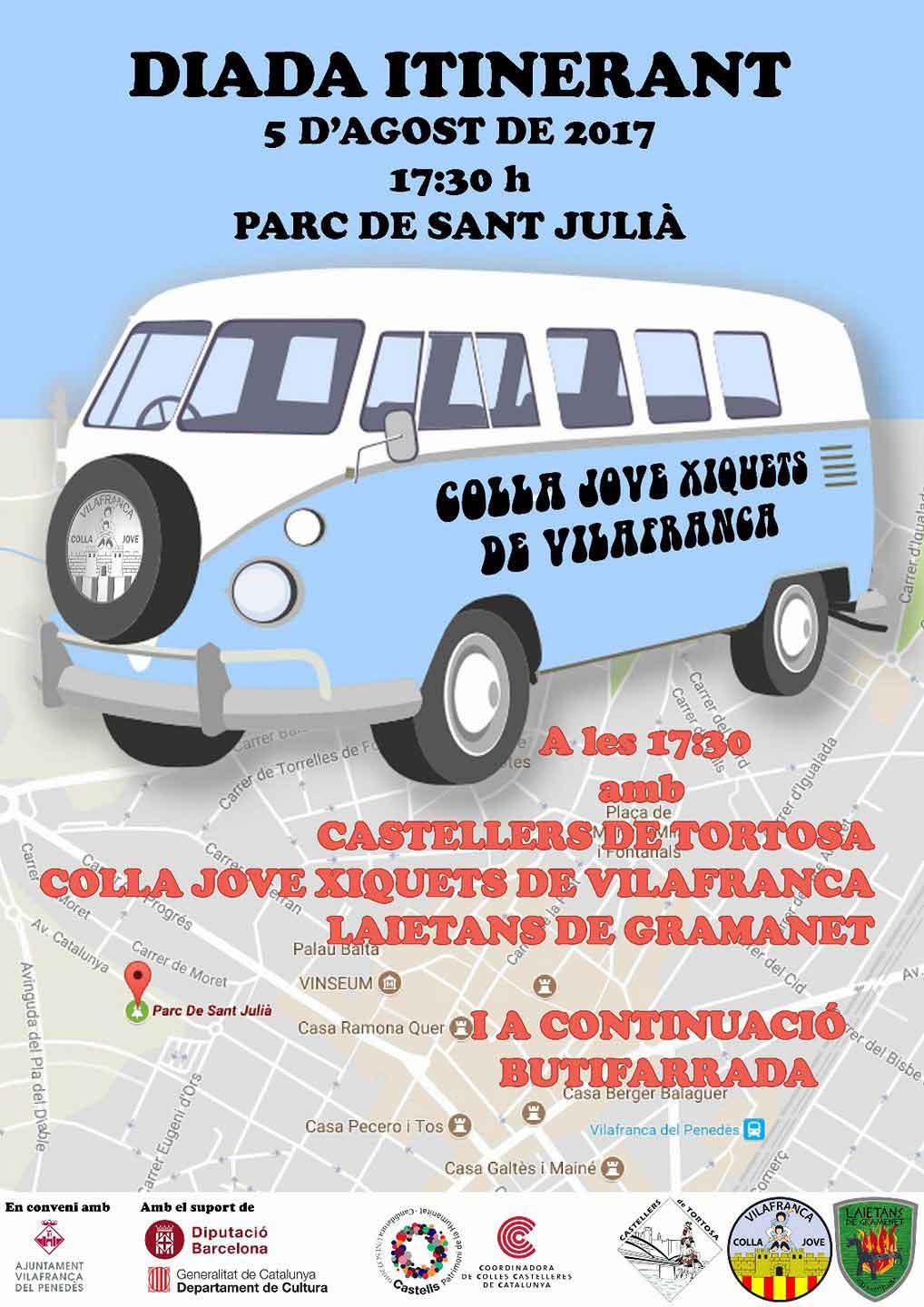 Primera Diada Itinerant a Vilafranca del Penedès dels Castellers de Tortosa