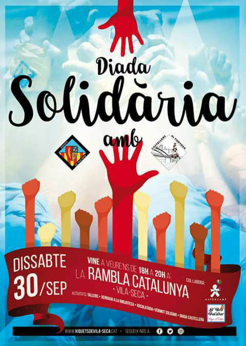 Diada solidària a Vila-seca dels Castellers de Tortosa